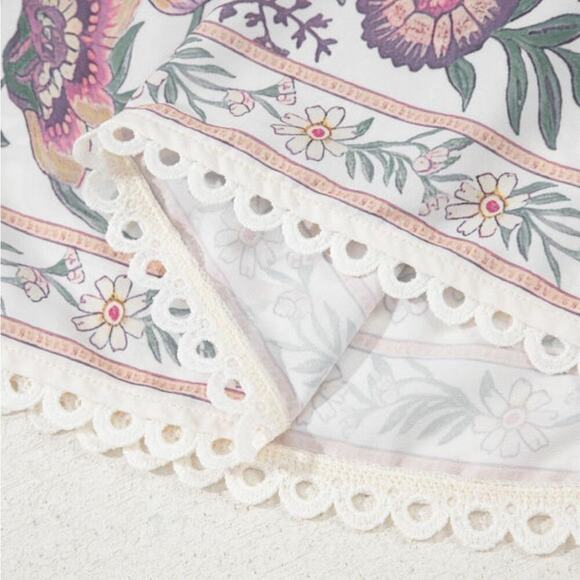 *NEW* Pink, Cream & Green Floral Sleeveless Boho Sleeveless Dress | Size M - Picture 5 of 6